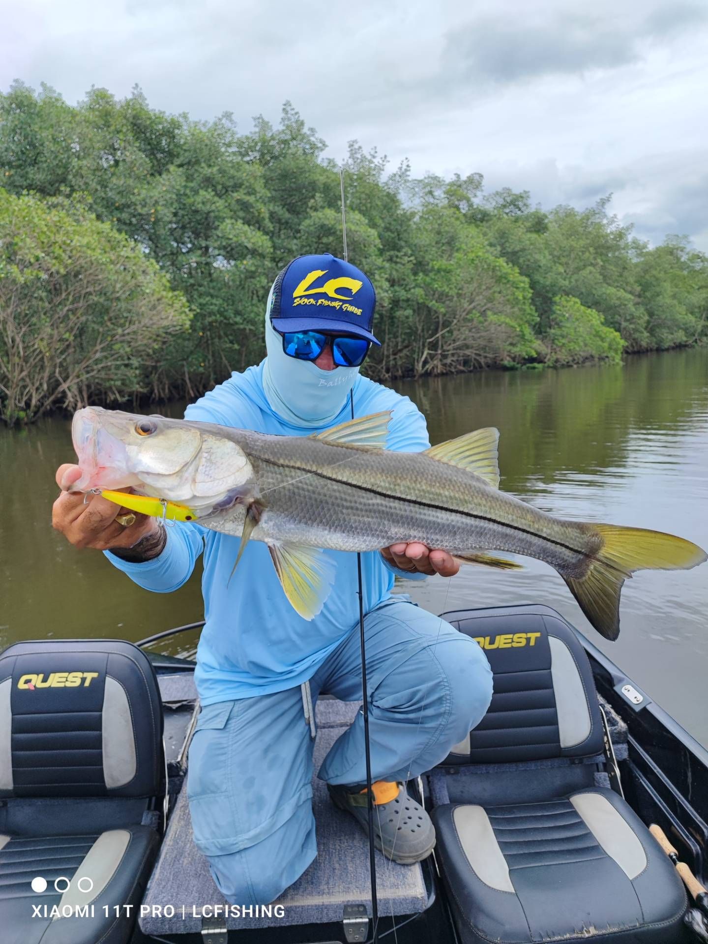 Pesca de robalos no mangue com iscas artificiais  em Cubatão